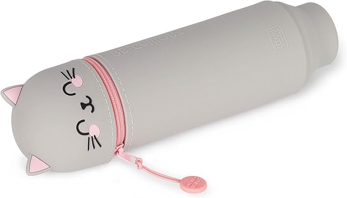 Legami Kawaii 2 in 1 Soft Silicone Pencil Case - Kitty