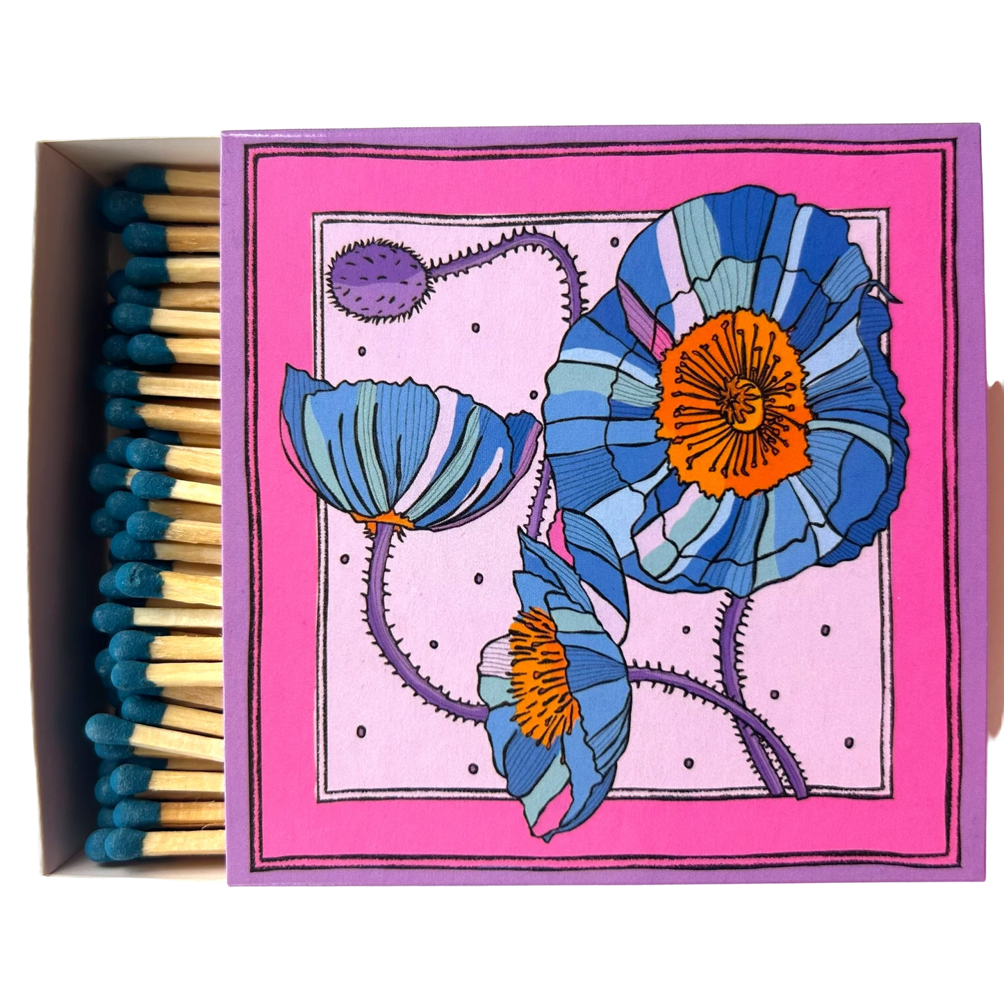 The Colour Emporium Blue Poppies Matchbox