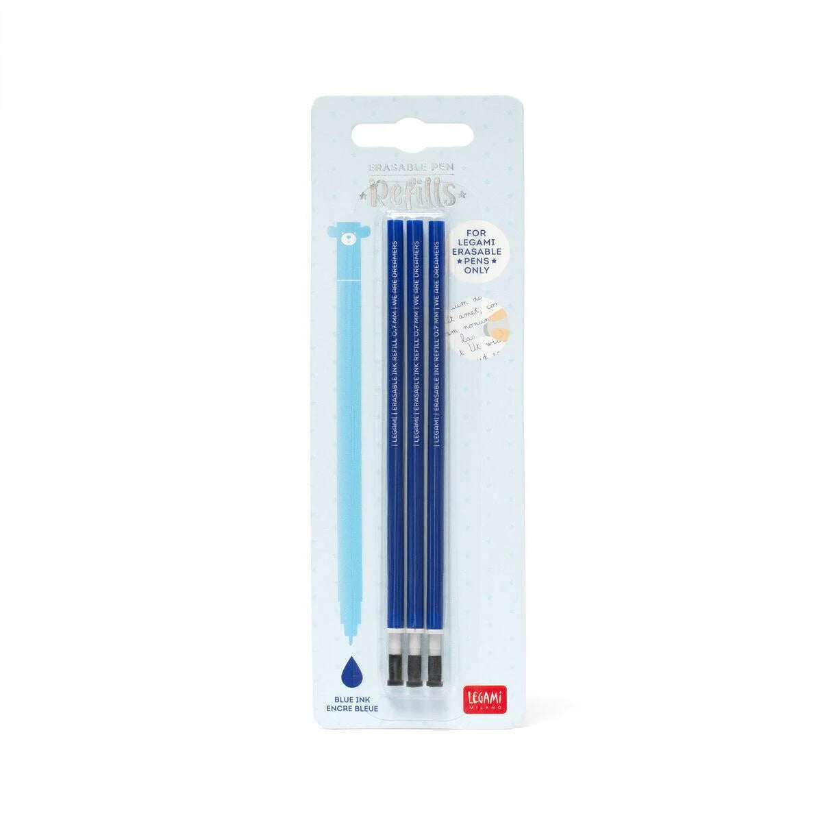 Legami Refill Eraseable Pen Refill Set - Blue