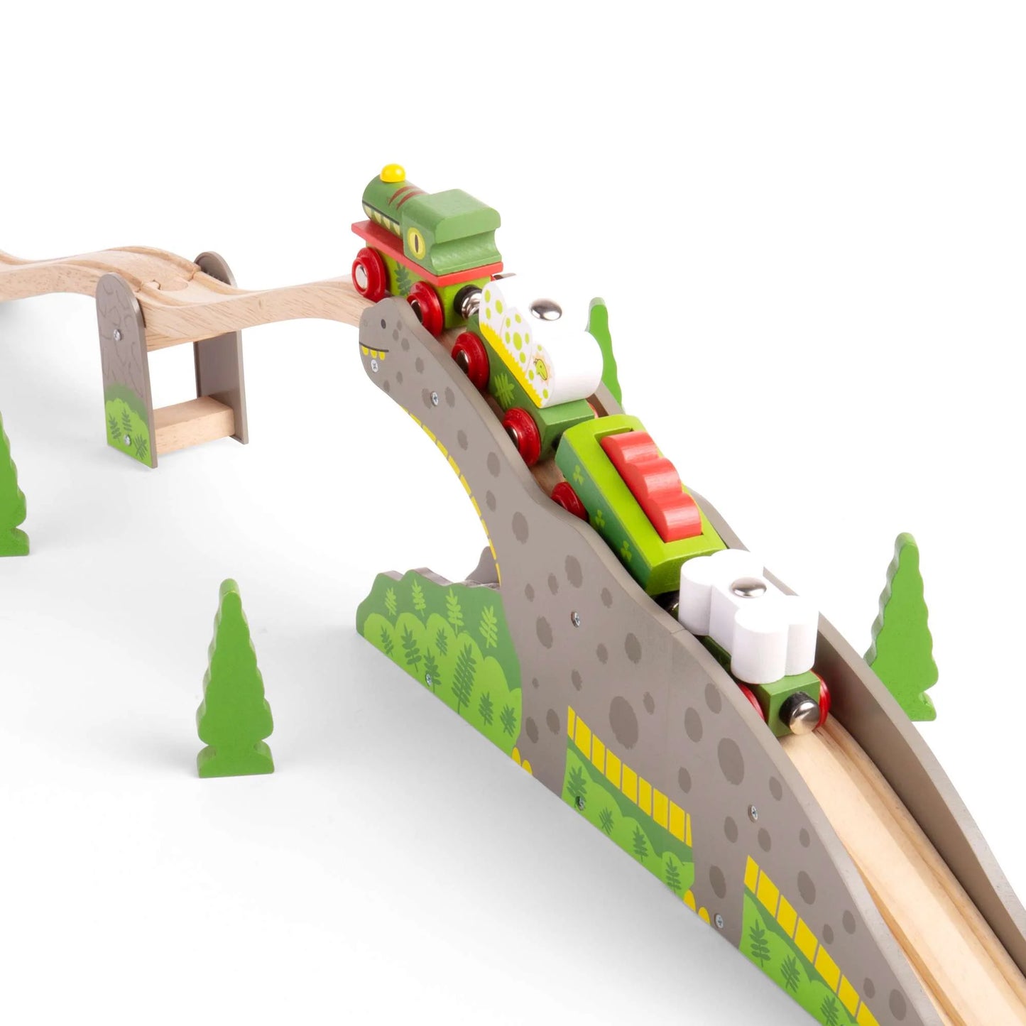 Bigjigs Wooden Train Dinosaur Railway Engine and Carriages