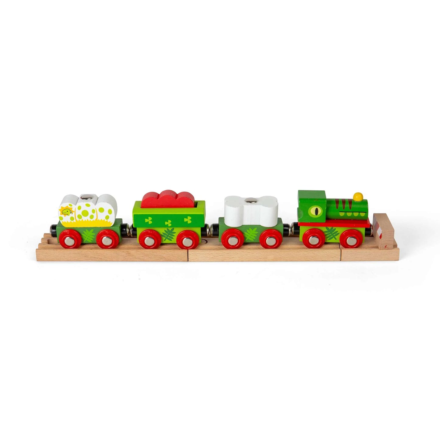 Bigjigs Wooden Train Dinosaur Railway Engine and Carriages