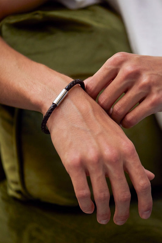 Estella Bartlett Dark Brown Leather Single Wrap Bracelet