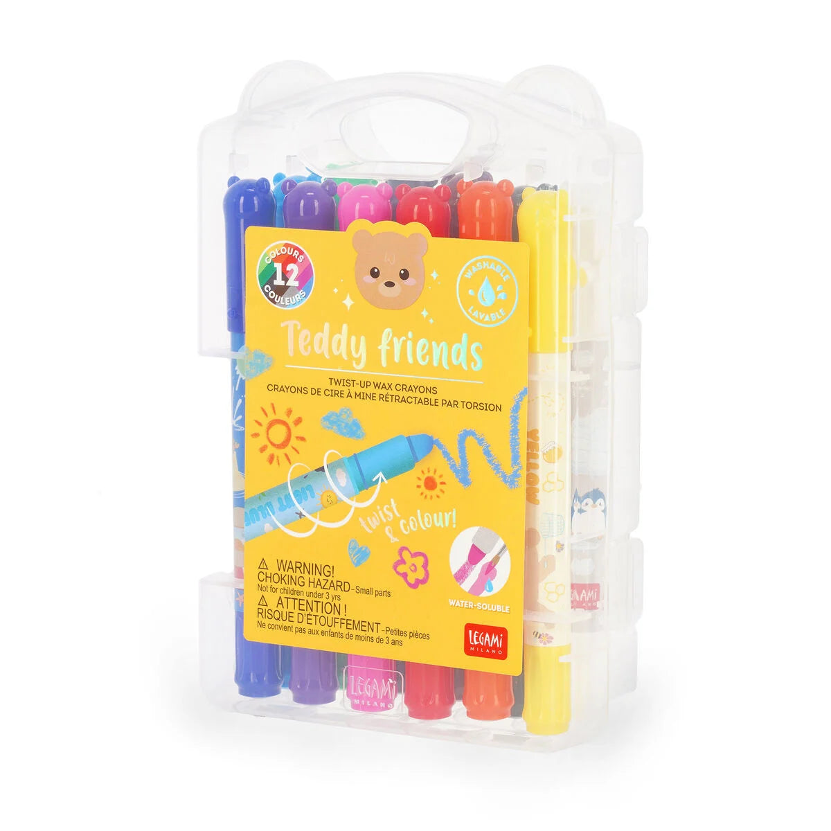 Legami Teddy Friends - Twist Up Wax Crayons