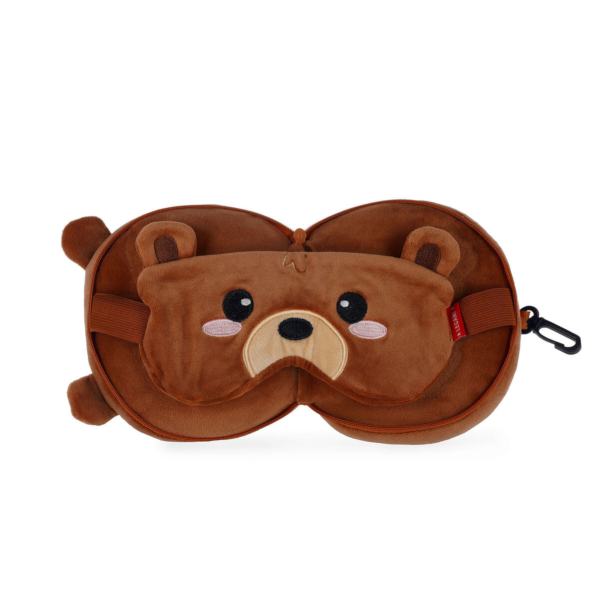 Legami Travel Pillow with Eye Mask - Teddy Bear