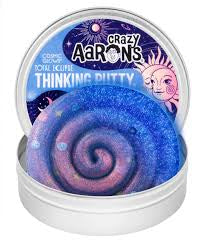Dark and dreamy, this cosmic putty shifts with a twist of your hand—eclipsing boredom with celestial charm and smooth, shapeable fun.