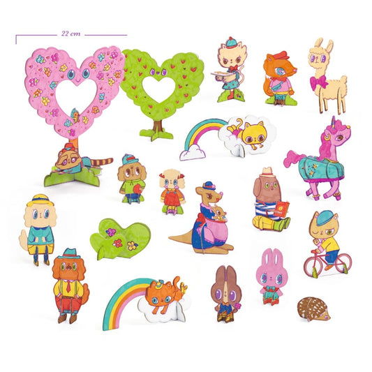 Bring Kawaii World to life! Colour, assemble, and play with this adorable Djeco craft set—fun for creative kids.