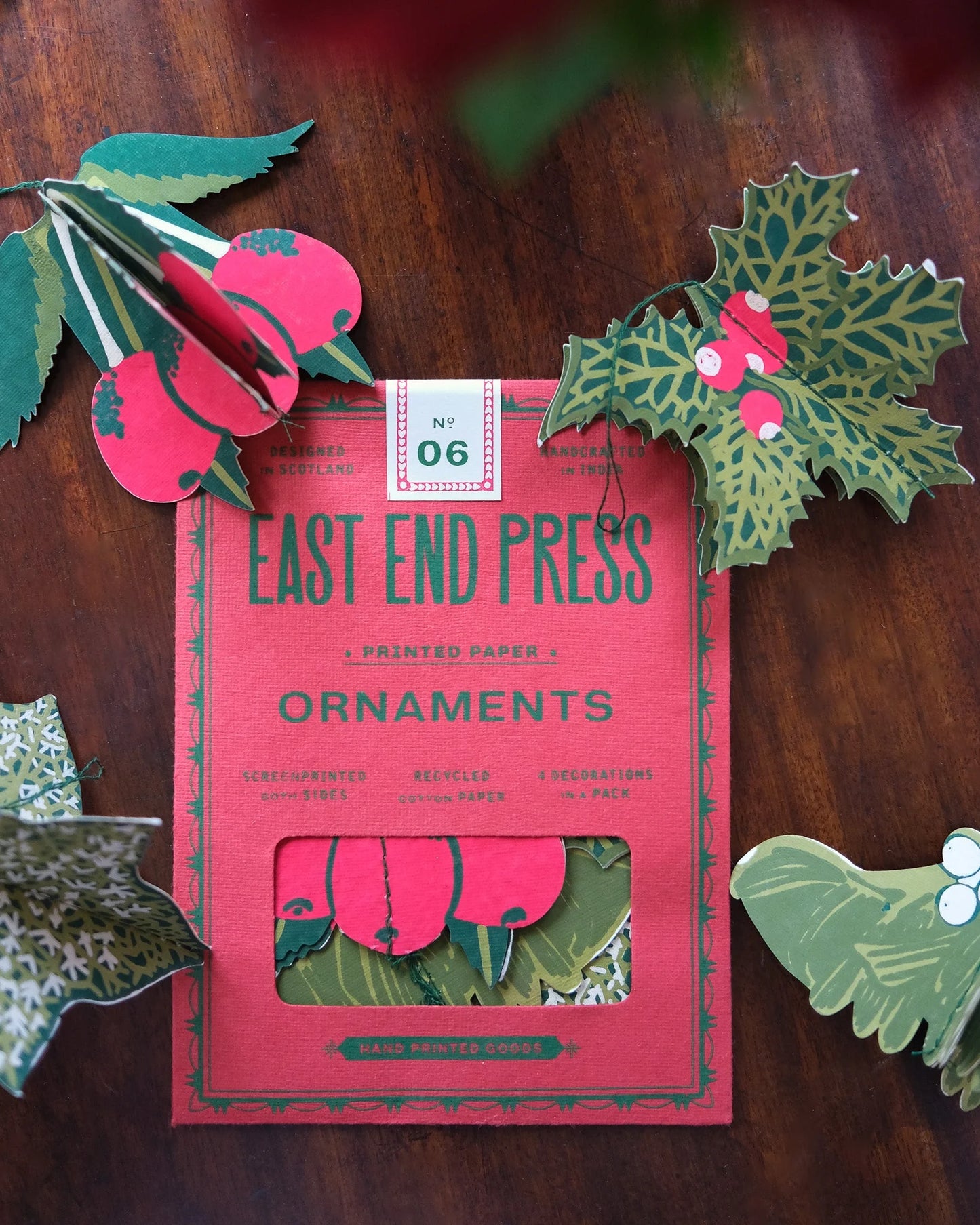 East End Press Festive Foliage Paper Ornaments