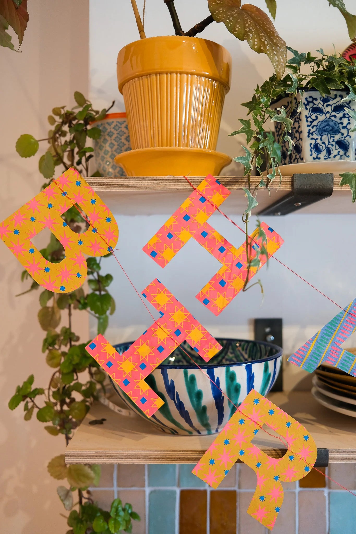 East End Press Bright Happy Birthday Sewn Garland