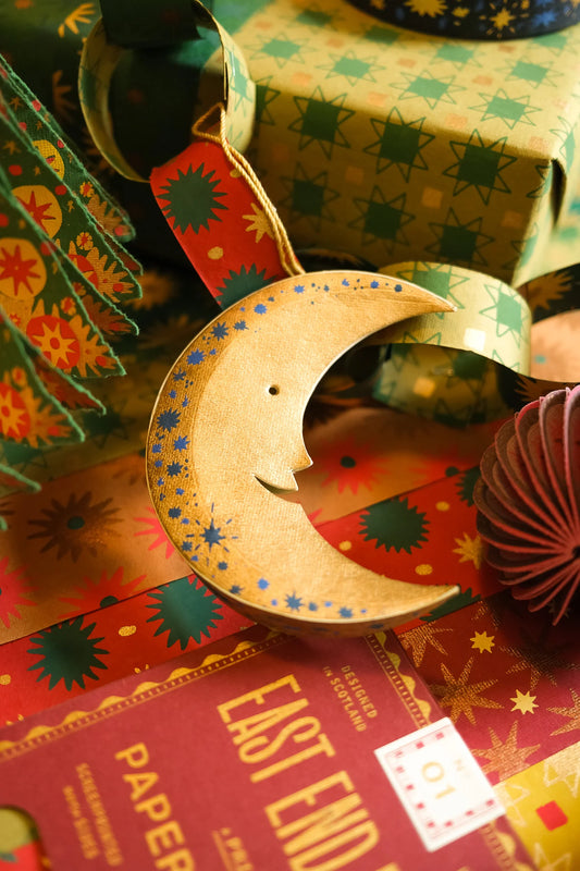 East End Press Shimmering Man on the Moon Board Ornament