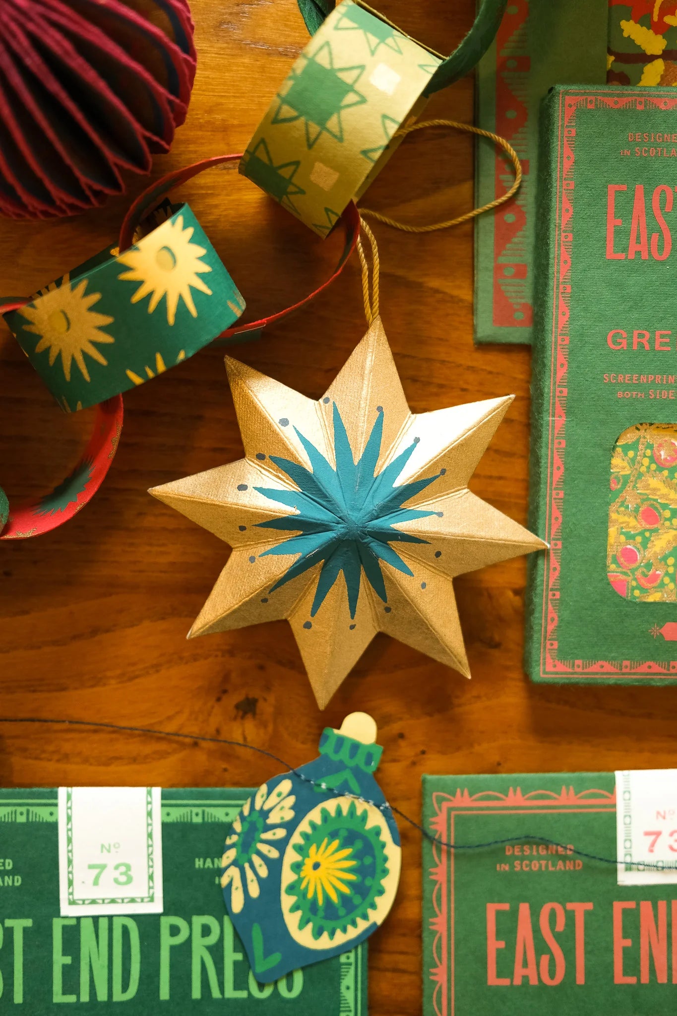 East End Press Golden Star Board Ornament