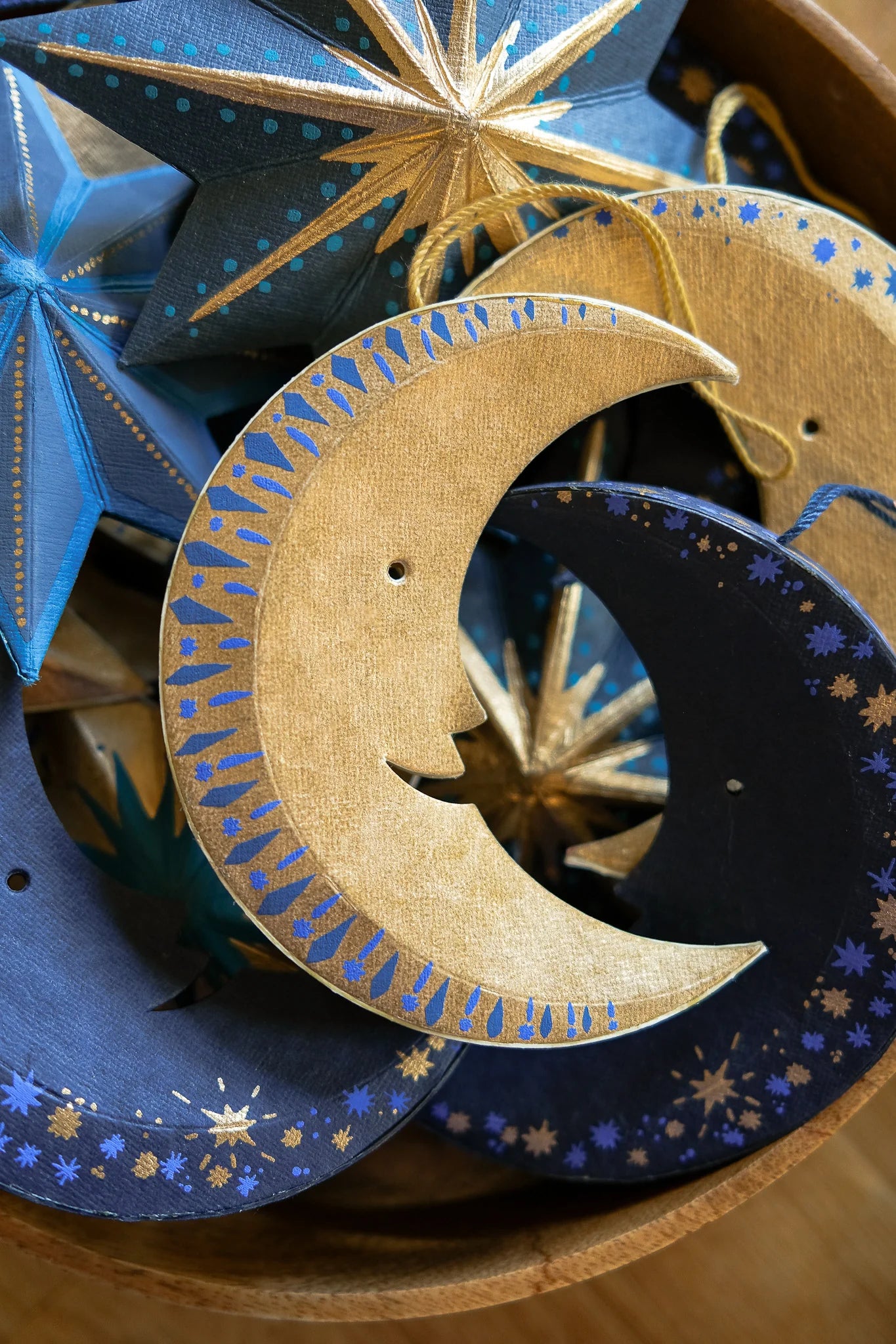 East End Press Golden Man on the Moon Board Ornament