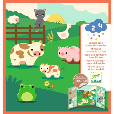 Djeco DJ09070 Create with Stickers Farm Animals