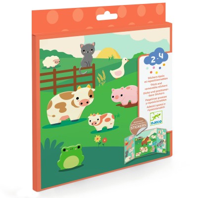 Djeco DJ09070 Create with Stickers Farm Animals