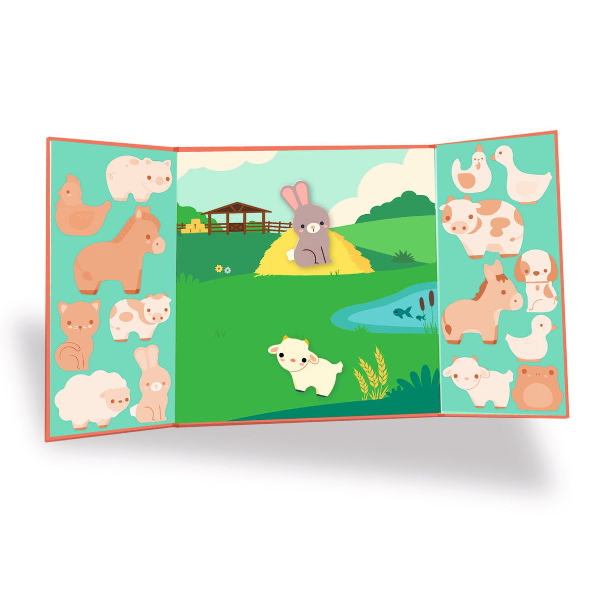 Djeco DJ09070 Create with Stickers Farm Animals