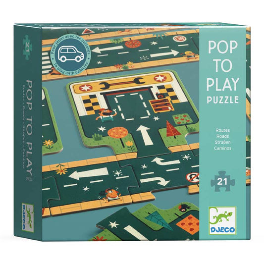 Djeco DJ07162 Pop to Play Puzzle - Roads