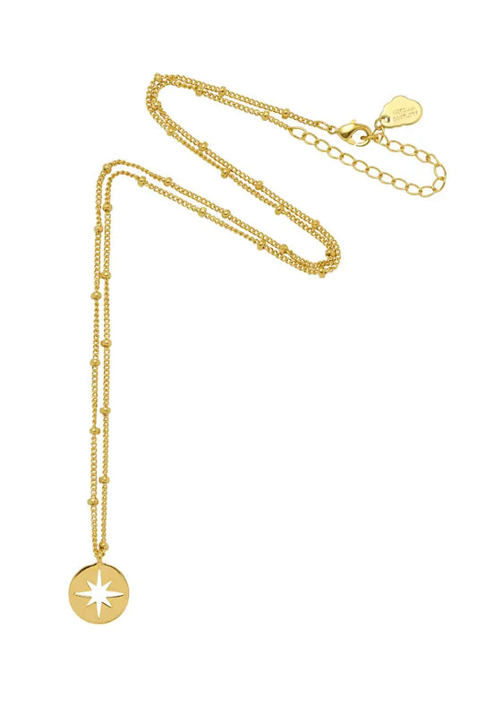 Estella Bartlett Starburst Disc Necklace - Gold Plated
