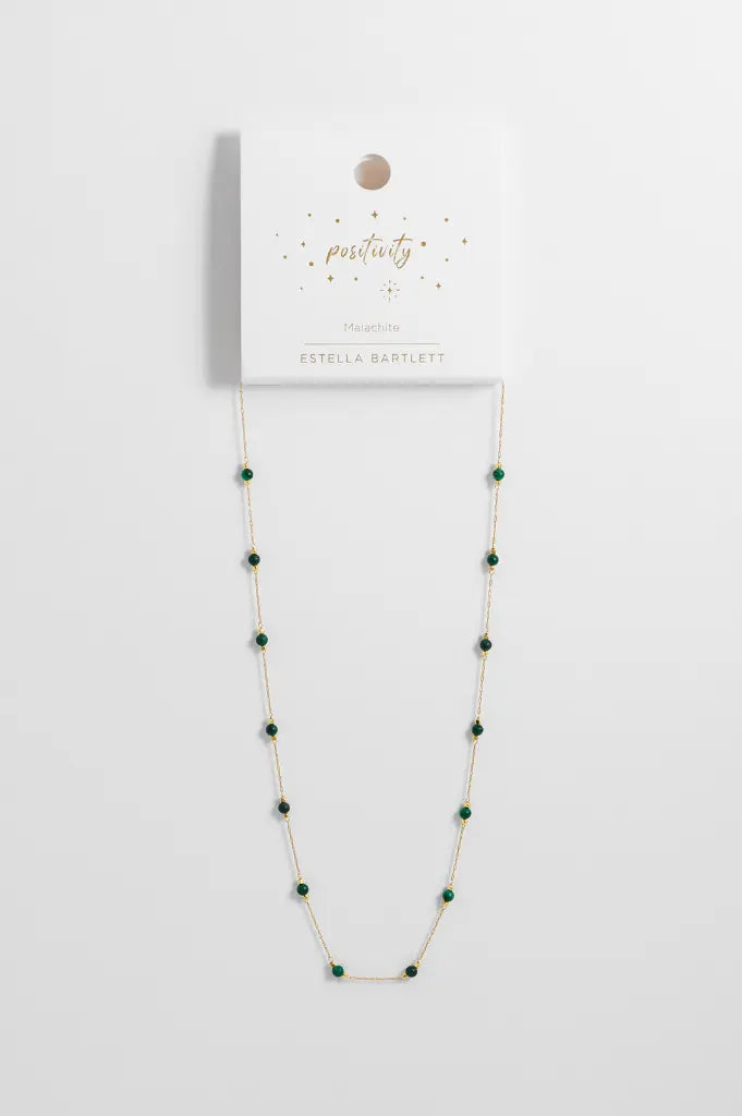 Estella Bartlett Wellness Malachite Paperlink Necklace