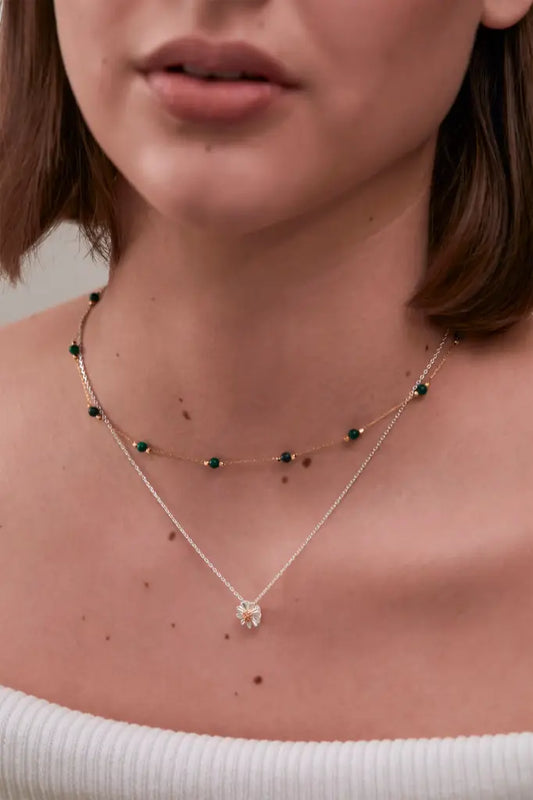 Estella Bartlett Wellness Malachite Paperlink Necklace