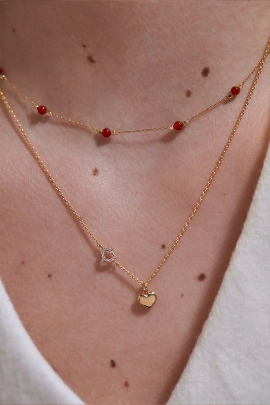 Estella Bartlett Wellness Red Agate Paperlink Necklace