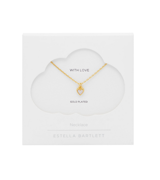 Estella Bartlett Pink Pearl Heart Necklace - Gold Plated