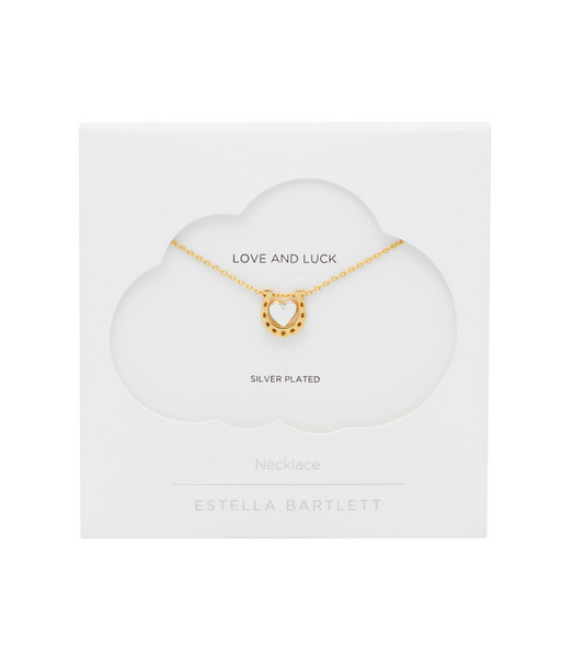 Estella Bartlett Silver Heart and Horseshoe Necklace - Gold Plated