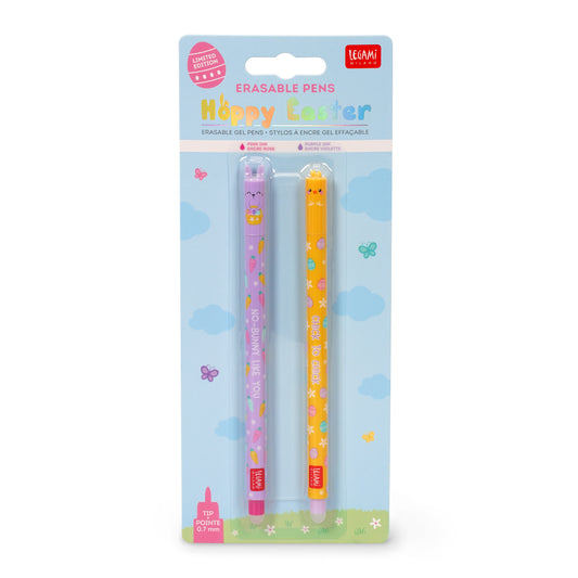 Legami Set of 2 Erasable Gel Pens - Hoppy Easter