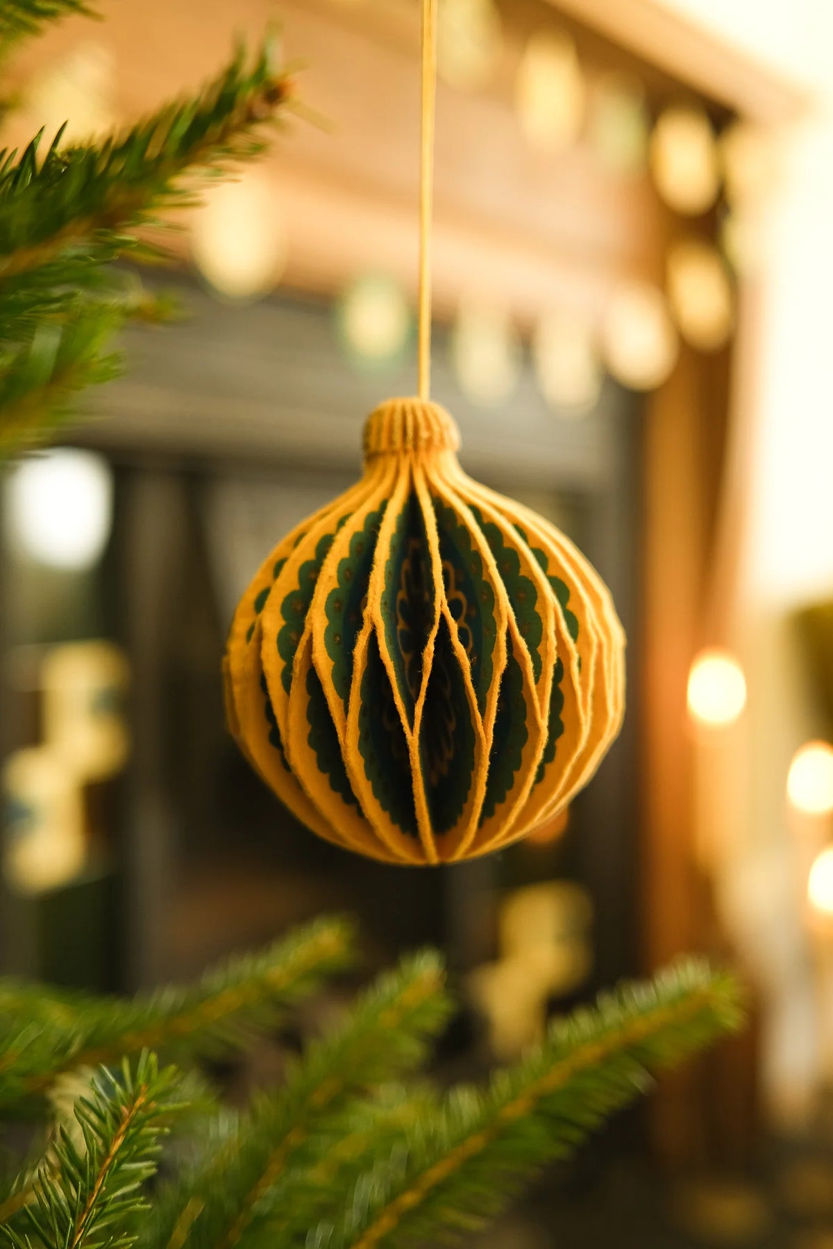 East End Press Honeycomb - Yellow Bauble