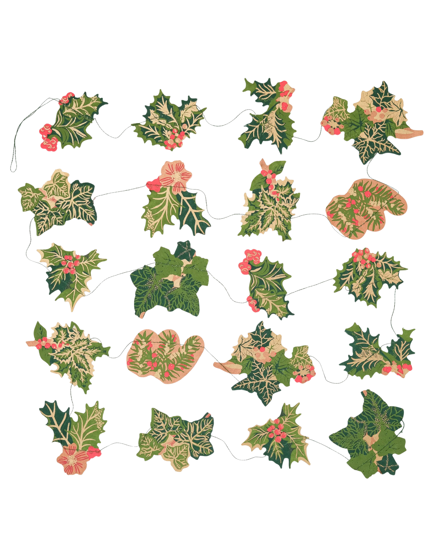 East End Press Holly and Ivy Sewn Garland