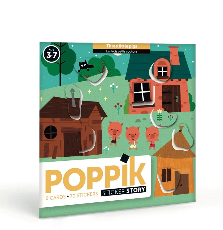 Poppik Three Little Pigs  Sticker Stories