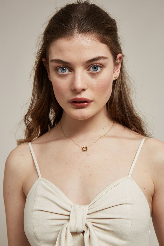 Estella Bartlett Modern Floral Necklace - Gold Plated