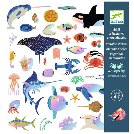 Djeco DJ09278 Ocean Stickers - Metallic