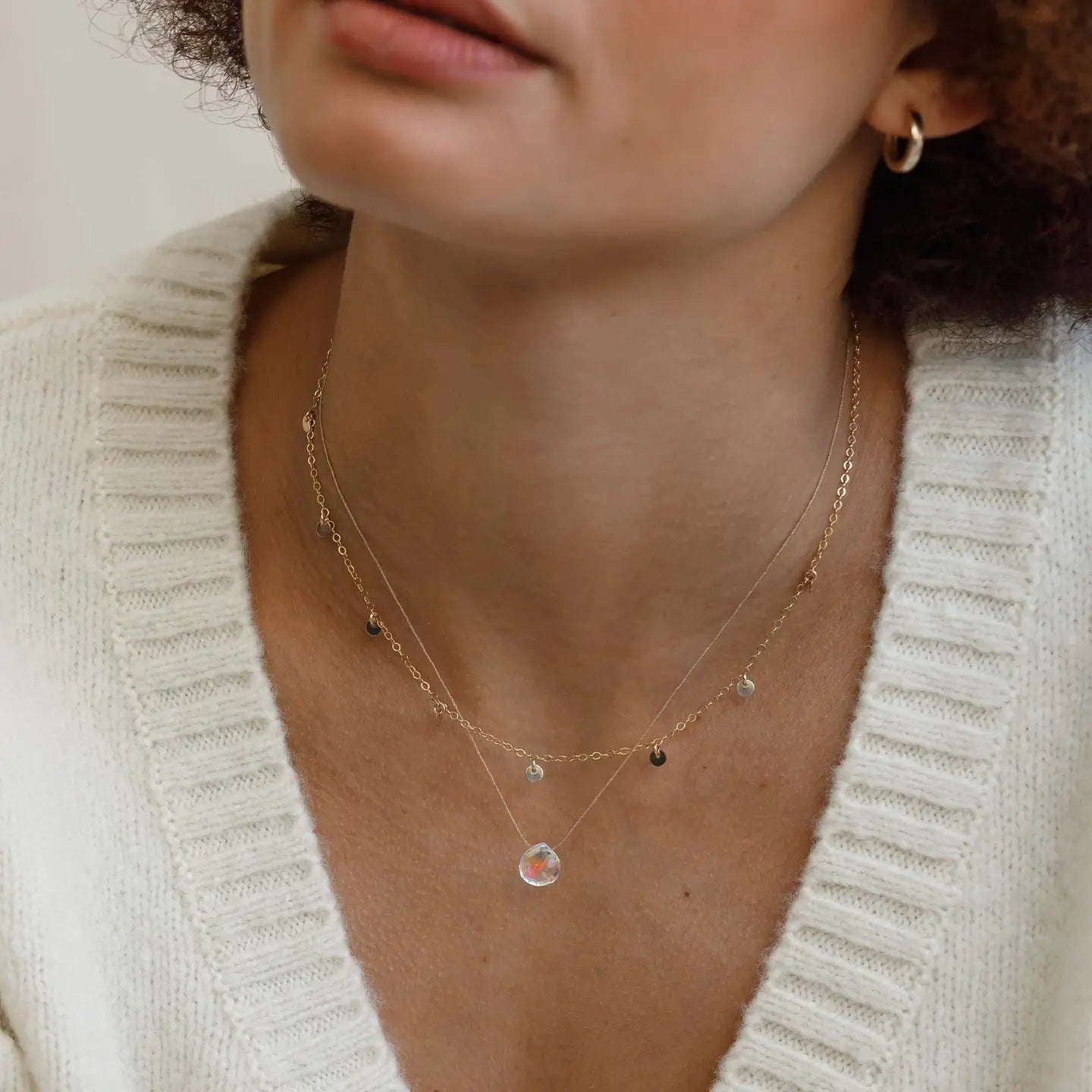 Wanderlustlife Jewellery - Rainbow Quartz Fine Cord Necklace