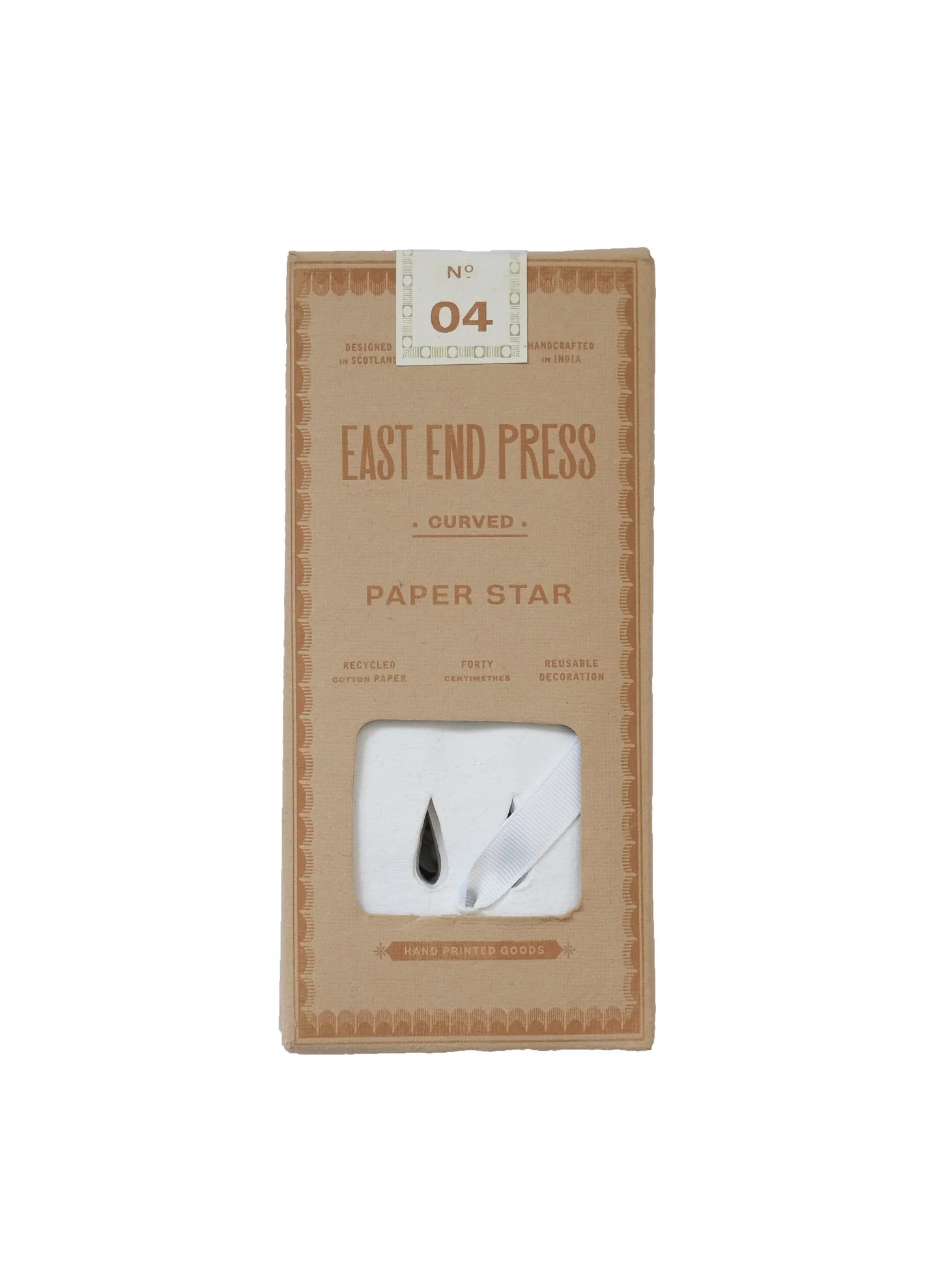 East End Press Large Curved White Star