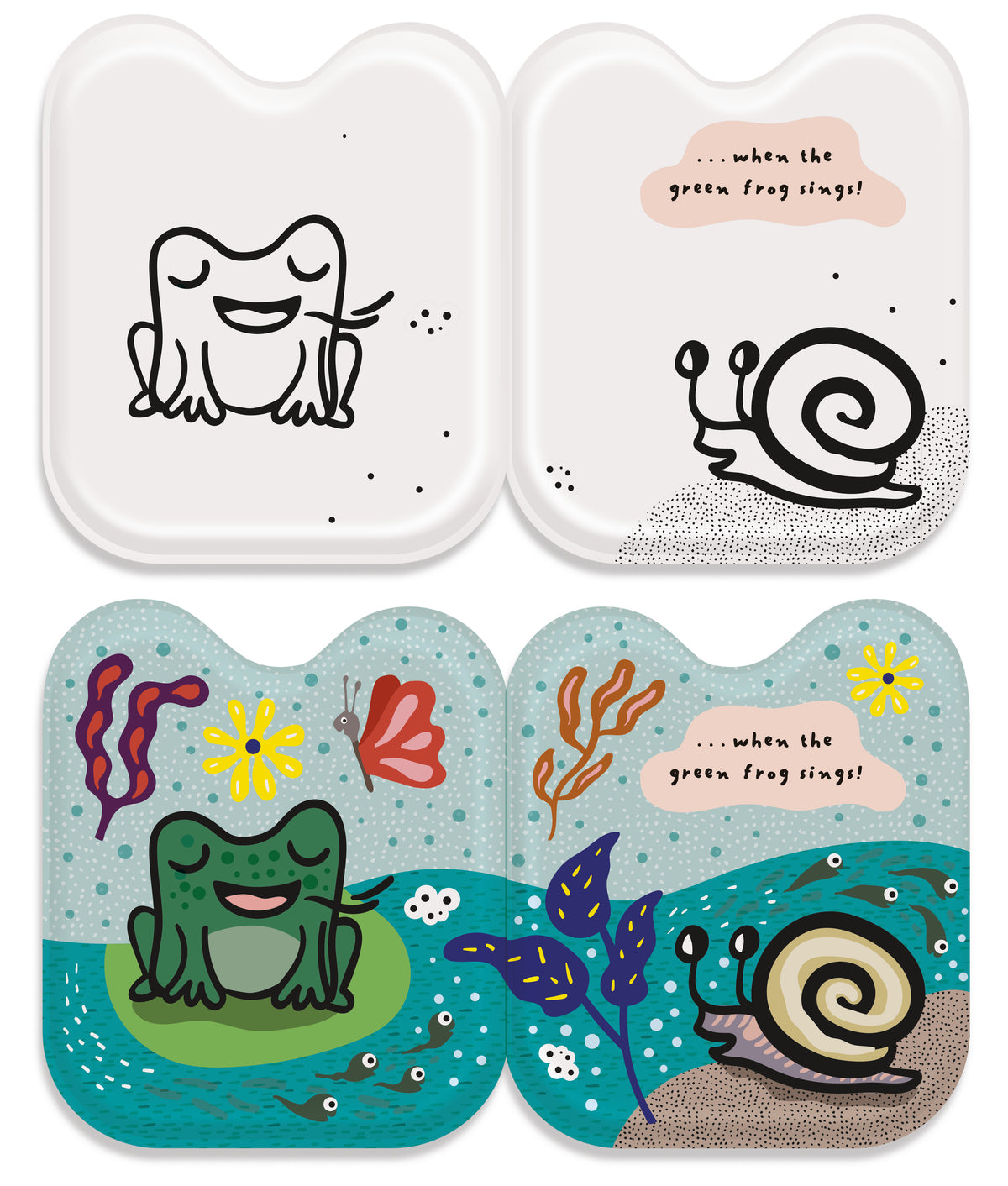 Wee Gallery Colour Change Bath Books - Frog & Friends