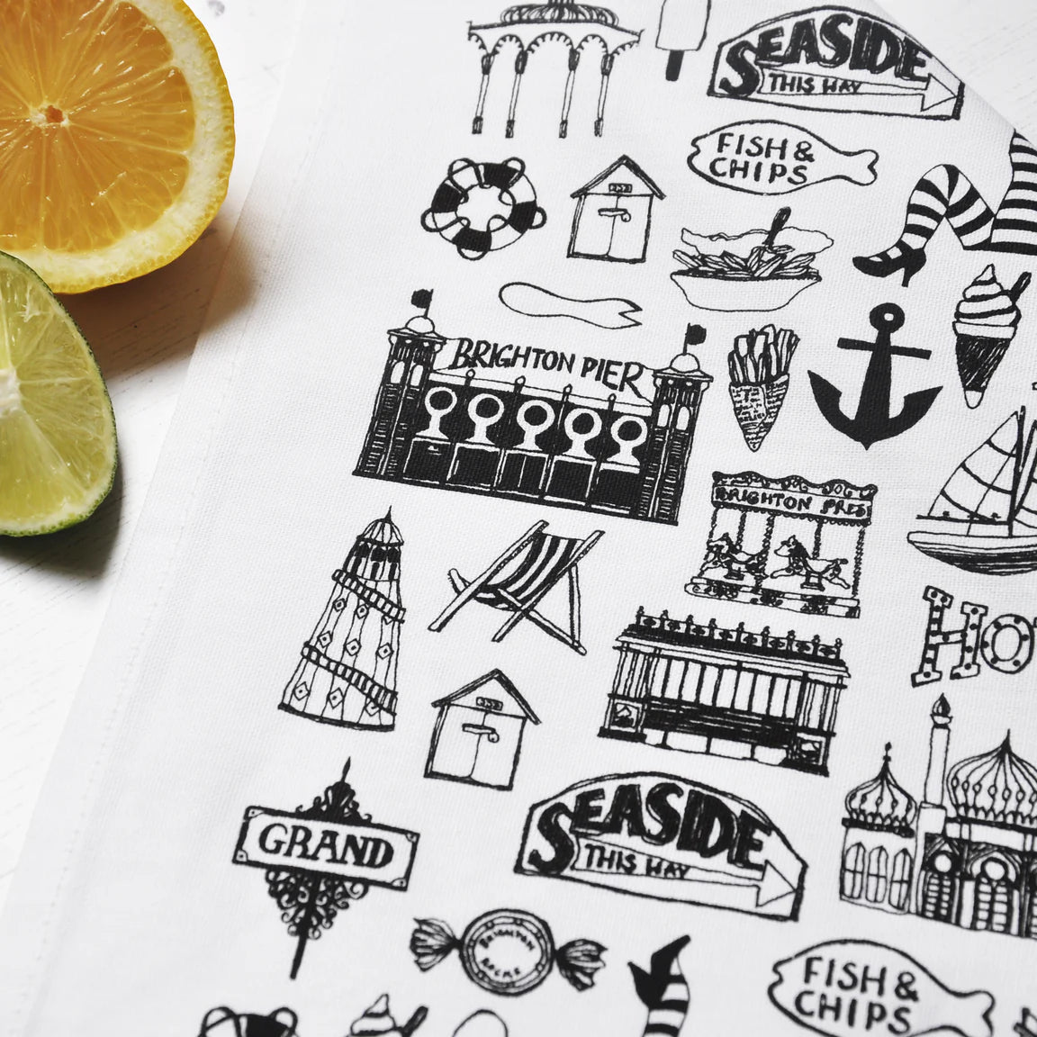 Martha Mitchell - Brighton Illustrated Tea Towels