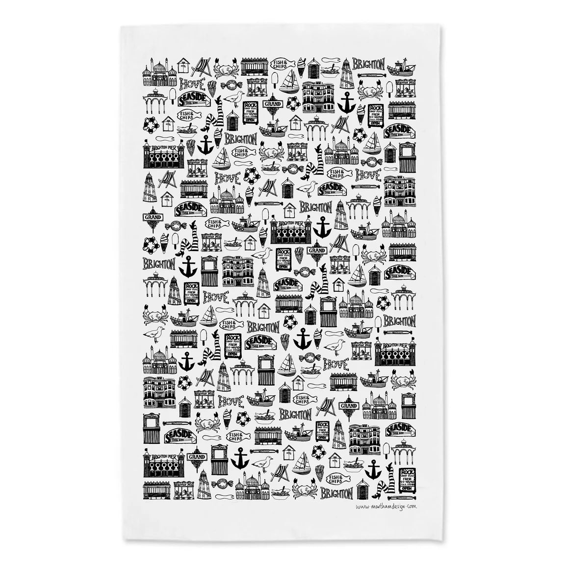 Martha Mitchell - Brighton Illustrated Tea Towels