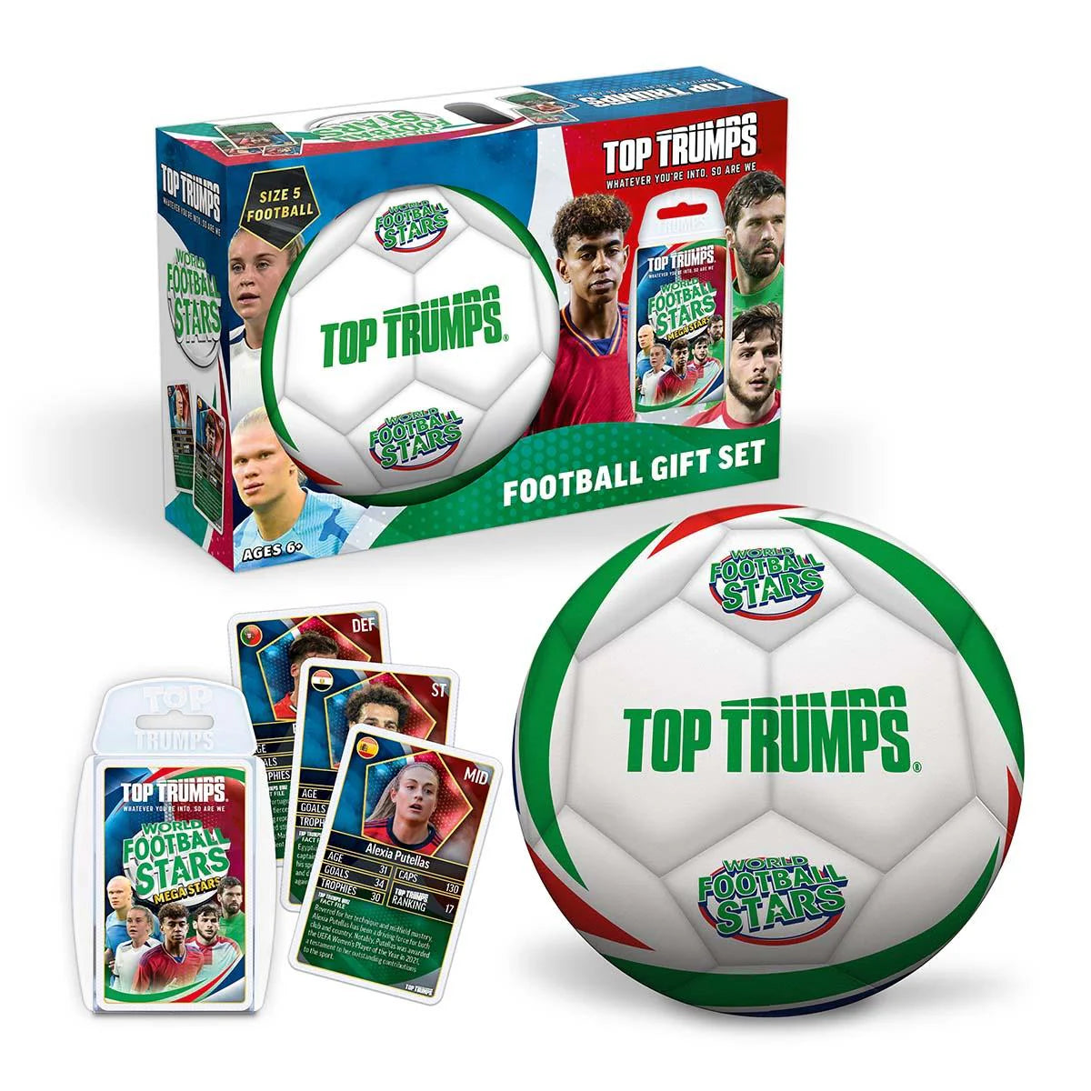 Winning Moves World Football Stars Top Trumps Card Game & Football Gift Set