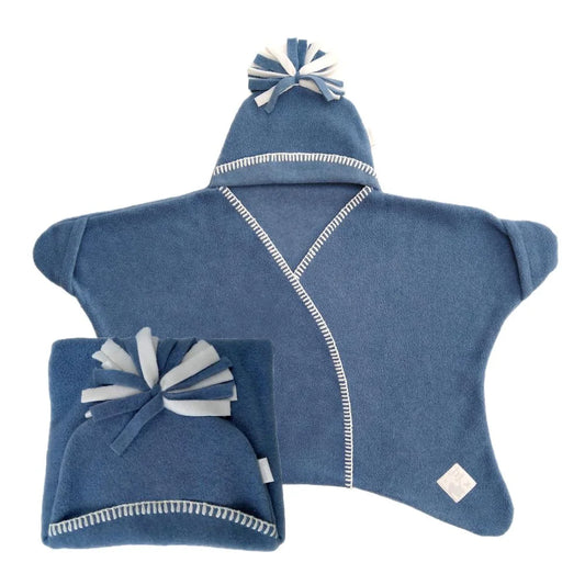 Tuppence and Crumble Star Baby Wrap Small Denim