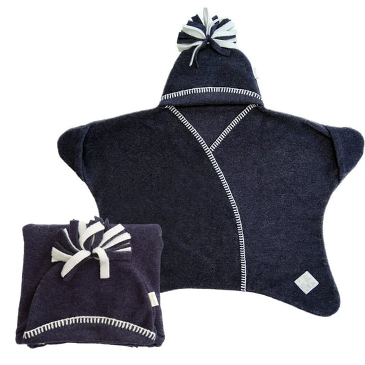 Tuppence and Crumble Star Baby Wrap Small Slate