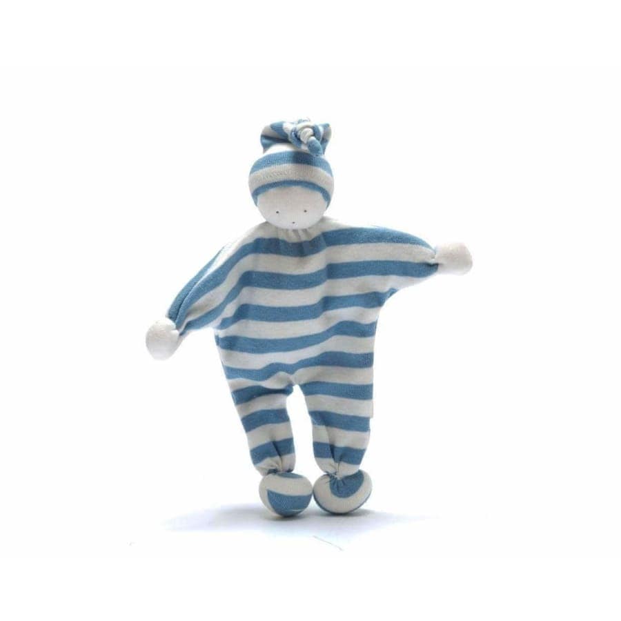Best Years Organic Baby Comforter Pale Blue Stripe - Wigwam Toys Brighton (1661118578759)