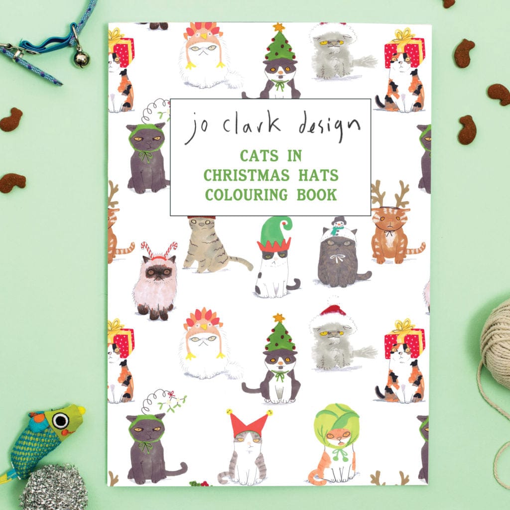 Jo Clark Design Colouring book Cats In Christmas Hats Colouring Book (7858434932984)