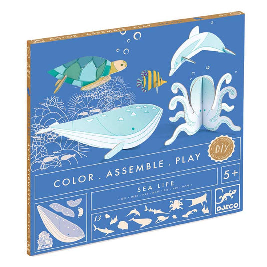 Djeco Creative Toy Djeco DJ08002 Sea Life Colour Assemble Play (7875790274808)