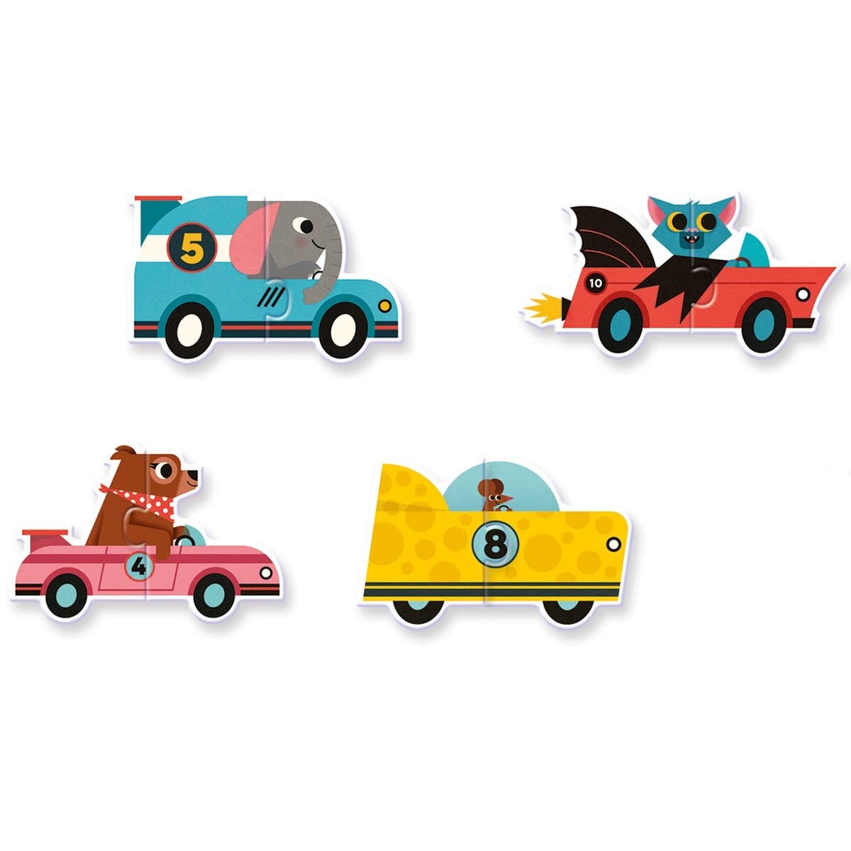 Djeco Racing Cars Duo Puzzle - Wigwam Toys Brighton (5790444290208)