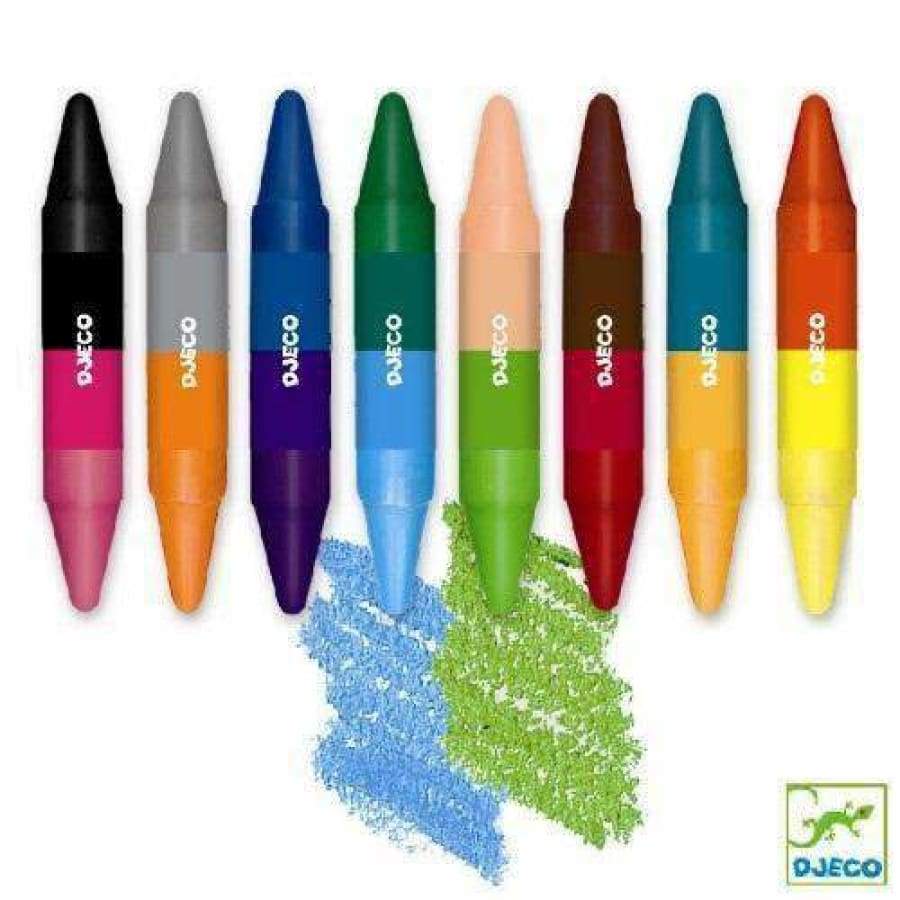 Djeco 8 Crayons 16 Colours - Wigwam Toys Brighton (4118803087431)