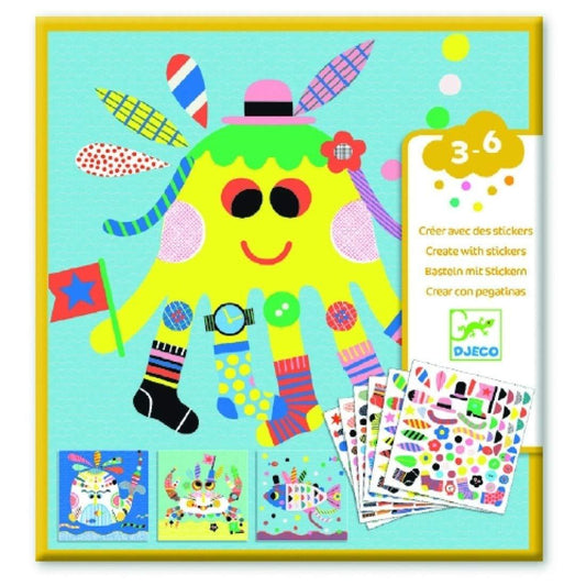 Djeco Create with Stickers Sea Creatures - Wigwam Toys Brighton (5316057890976)