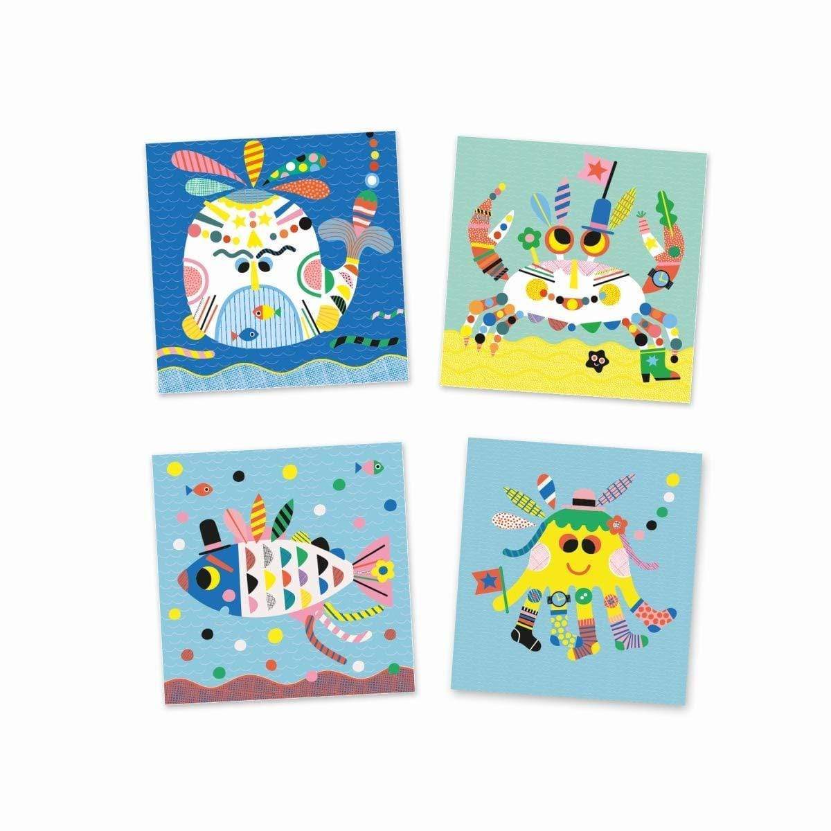 Djeco DJ08931 Create with Stickers Sea Creatures - Wigwam Toys Brighton (5316057890976)