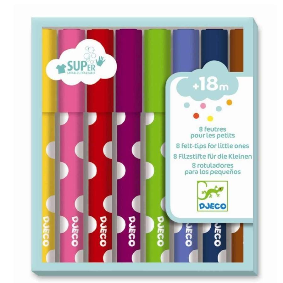 Djeco 8 Felt Tips For Little Ones - Wigwam Toys Brighton (4118813933639)