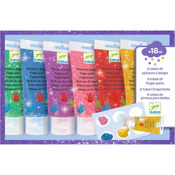 Djeco Finger Paint Djeco DJ09017 6 Tubes of Glitter Finger Paint (7879402258680)