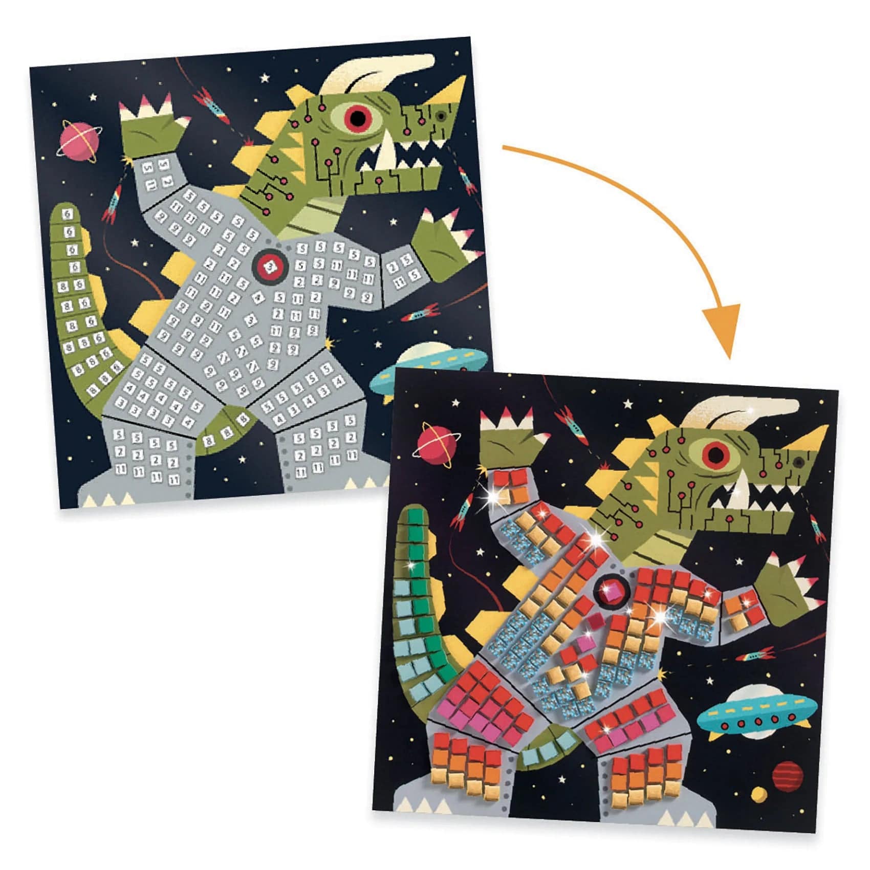 Djeco Creative Toy Djeco DJ09424 Space Battle Mosaic Kit (7877474943224)