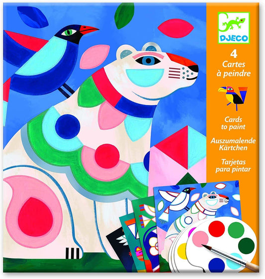 Djeco Cards to Paint Fanciful Beastiary - Wigwam Toys Brighton (5728357351584)